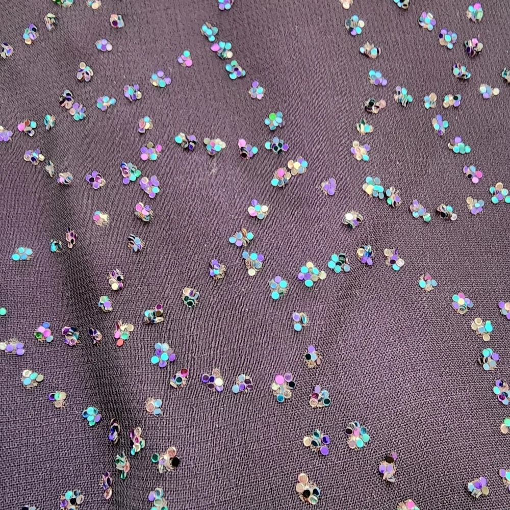 Reggio dress gown beaded purple maxi colorful rhinestone covered fabric - Picture 12 of 15